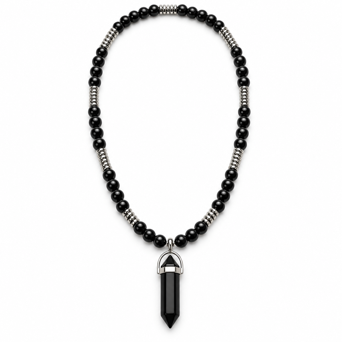 ✨ Black Obsidian Protection Point Necklace — Strength & Grounding