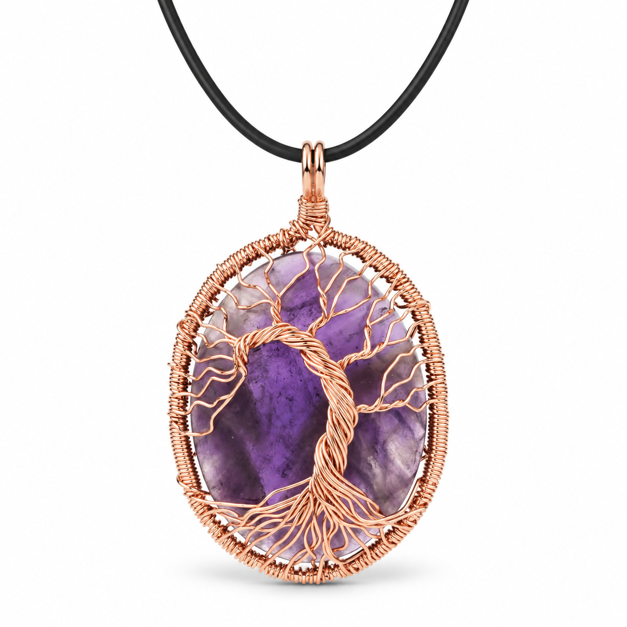 🌳 Tree of Life Crystal Necklace — Growth, Strength & Connection