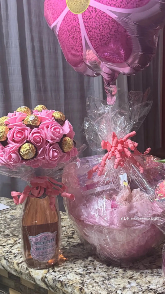Luxury Bottle & Chocolate Bouquet