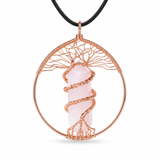 🌳 Crystal Point Tree of Life Necklace — Love, Confidence & Grounding