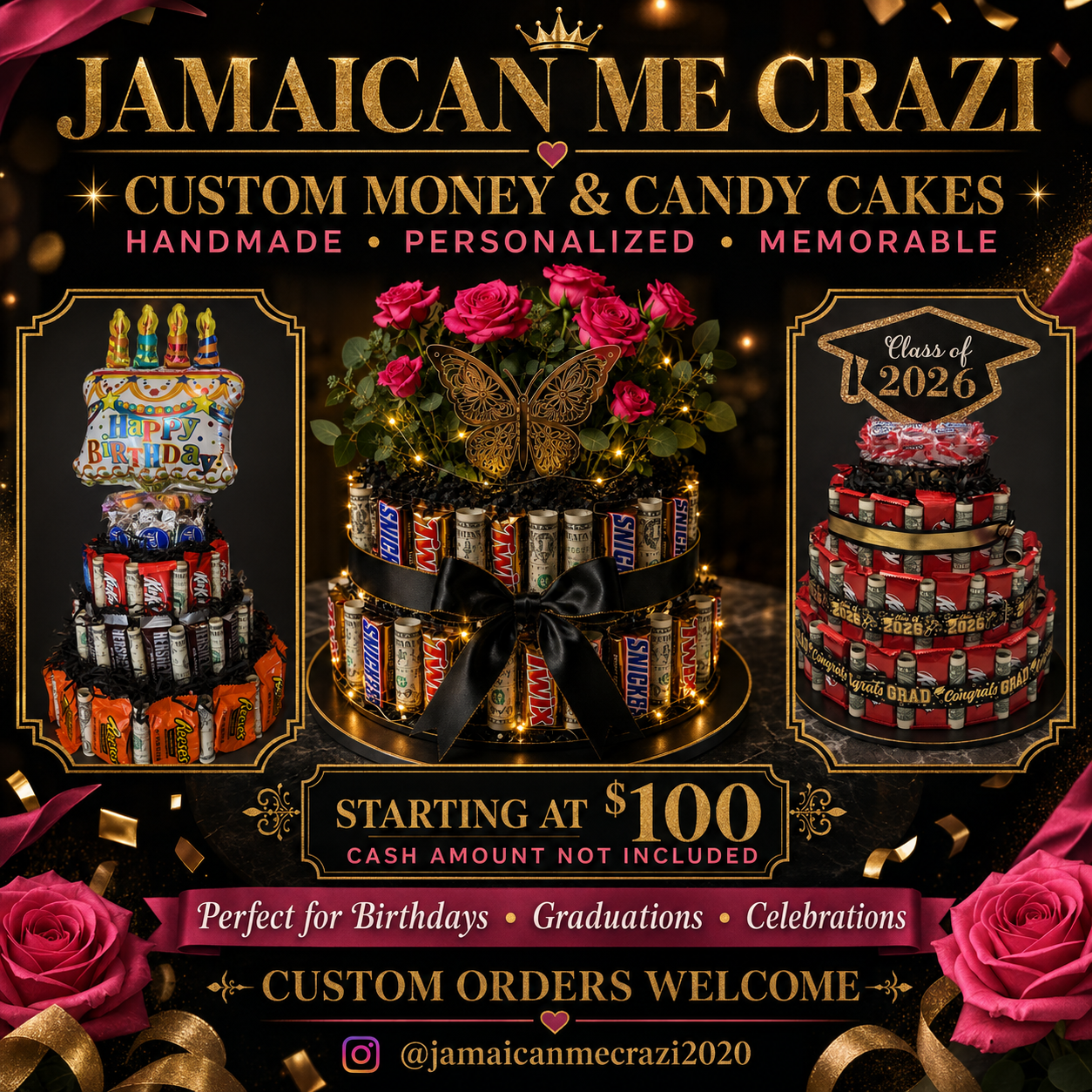 Custom Money & Candy Cake