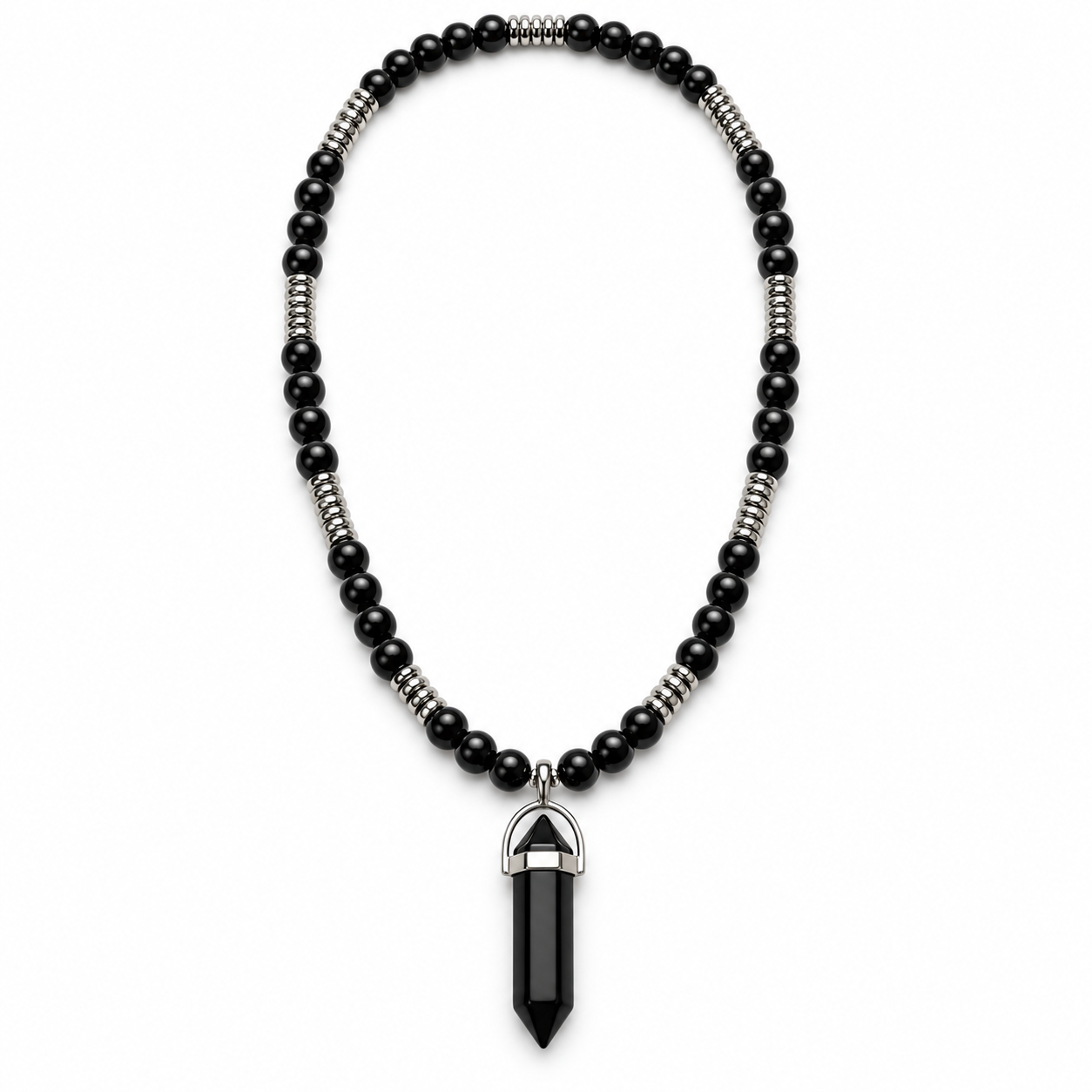 ✨ Black Obsidian Protection Point Necklace — Strength & Grounding