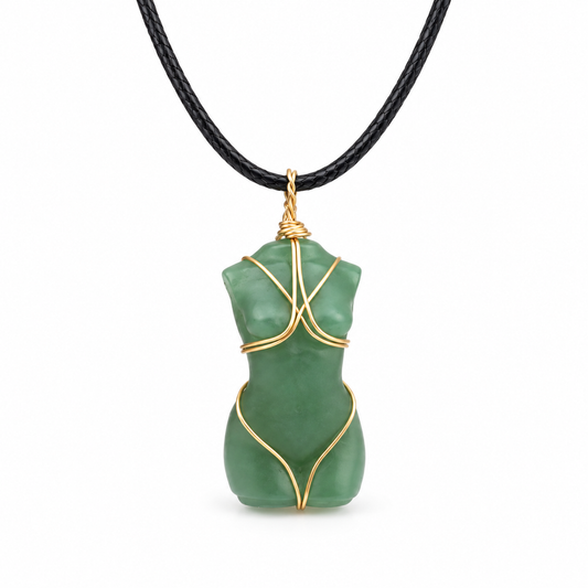 💕 Divine Feminine Wire-Wrapped Crystal Necklace — Love, Confidence & Empowerment