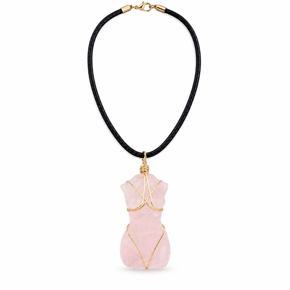 💕 Divine Feminine Wire-Wrapped Crystal Necklace — Love, Confidence & Empowerment