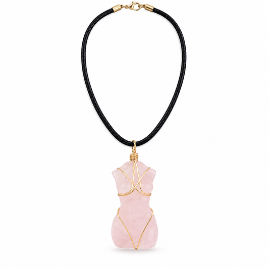 💕 Divine Feminine Wire-Wrapped Crystal Necklace — Love, Confidence & Empowerment