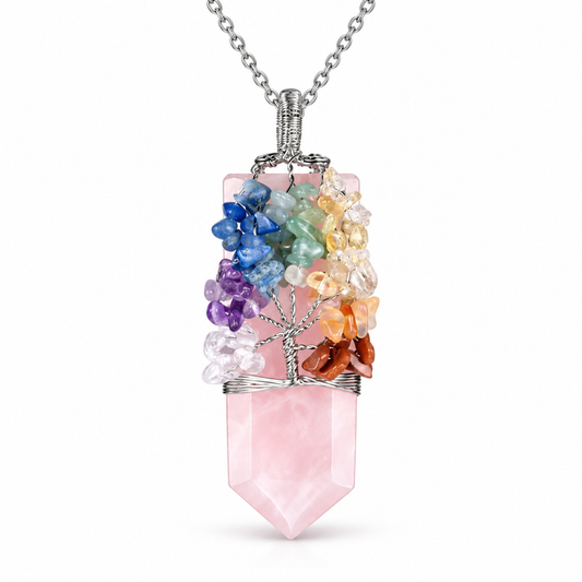 ✨ Seven Chakra Tree of Life Crystal Necklace — Balance & Alignment