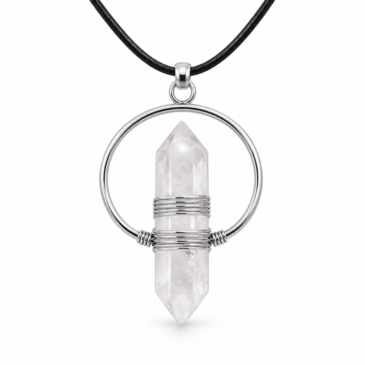 ✨ Wire-Wrapped Crystal Point Necklace — Clarity, Confidence & Positive Energy