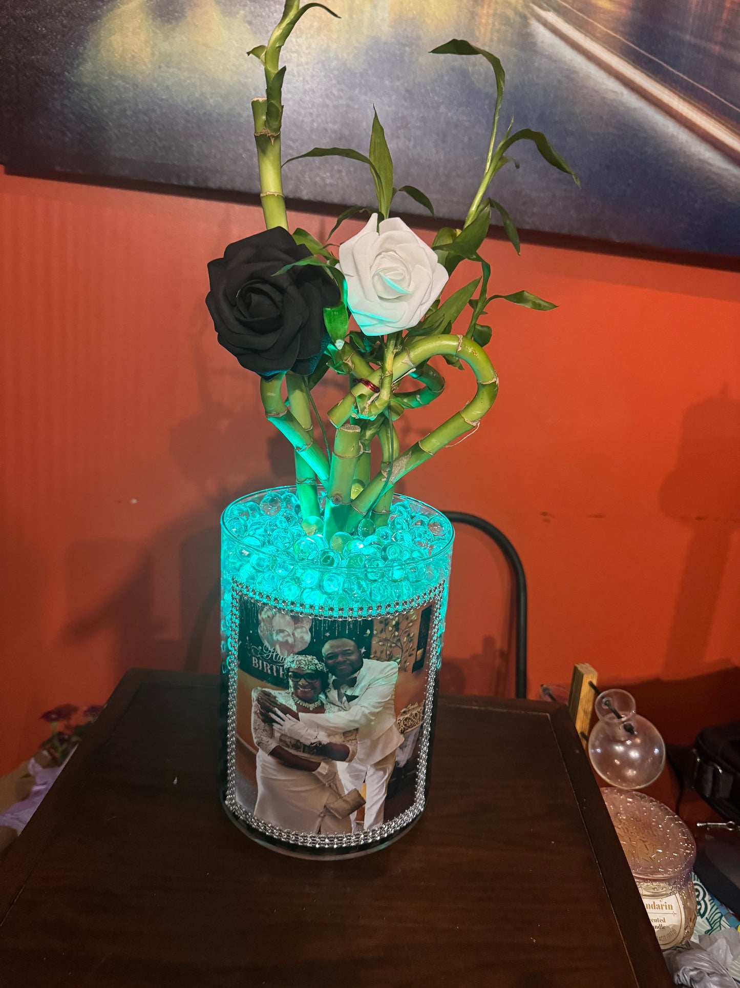 Personalized Light-Up Lucky Bamboo Arrangement
