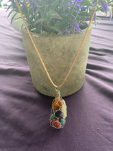 Load image into Gallery viewer, Custom wire wrap healing crystal necklace
