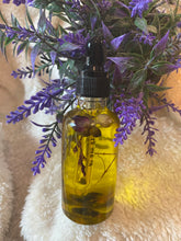 Load image into Gallery viewer, Crown chakra crystal infused hair growth oil
